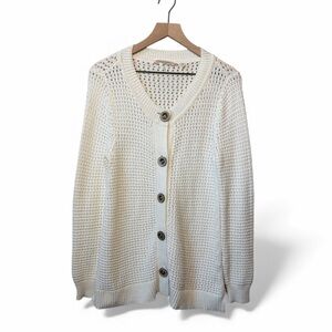 Soft Surroundings Cable Knit Button Down Cardigan Size M